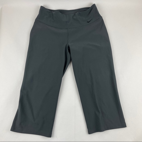 Nike Dri Fit Leggings Womens Small Gray Crop - Picture 1 of 8